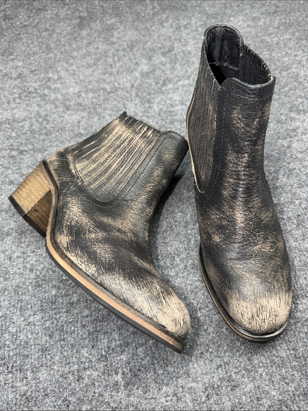 Roan by Bed Stü Barcelona Chelsea Boots in the Black Buff Scratch finish
